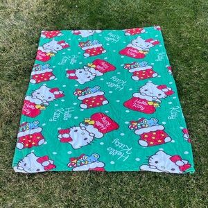 Hello Kitty Sanrio Christmas Holiday Plush Throw Blanket Winter Home Room Decor